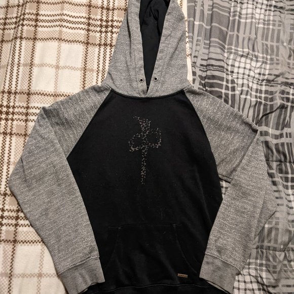 RDS hoodie, black and grey with leopard logo - Picture 1 of 4